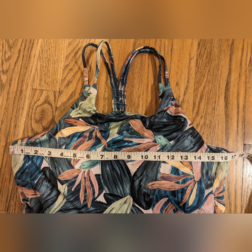Title Nine Surefire Dress Tropical Print Romper Conversion Built in Bra sz L - Picture 6 of 11